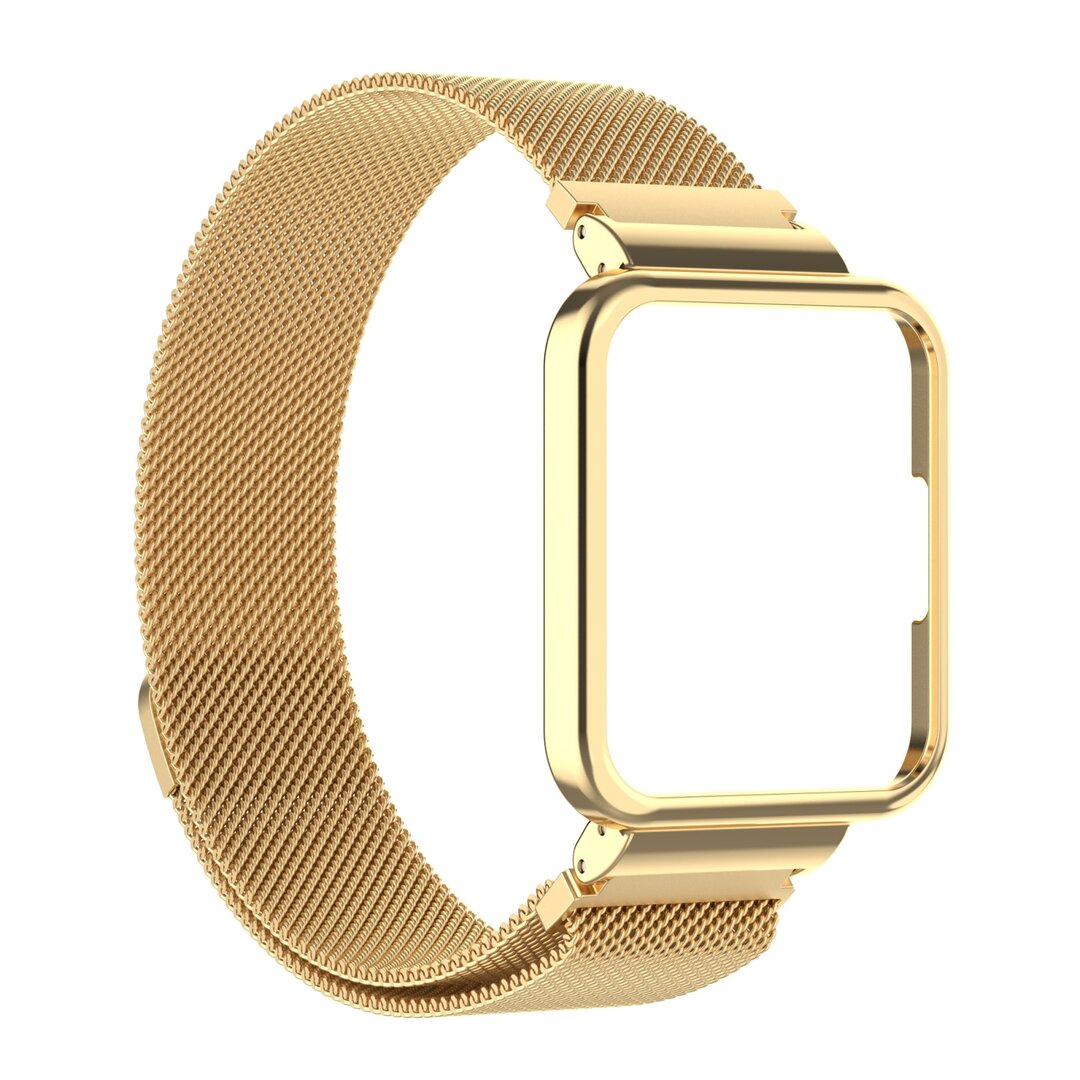 Milanese bandje met case - Goud - Xiaomi Redmi Watch 2 (Lite)