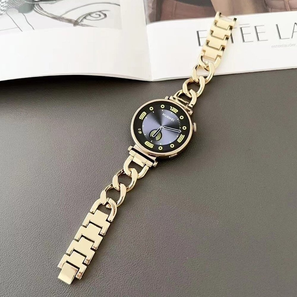 Huawei Watch GT 4 / GT 5 (41mm) &amp; GT 5 Pro (42mm) - Metalen quick-release ketting band - Goud