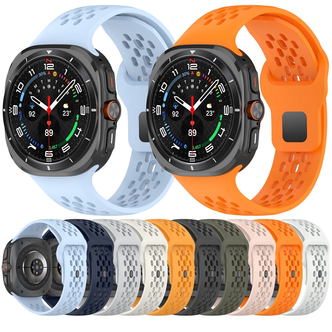 Siliconen sportband Holes Style - Donkergroen - Samsung Galaxy Watch Ultra 47mm