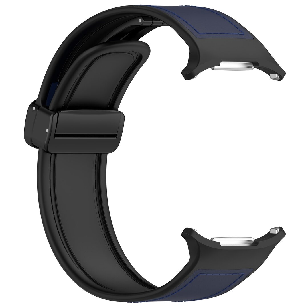 Hybrid leer + siliconen band - Donkerblauw - Samsung Galaxy Watch Ultra 47mm