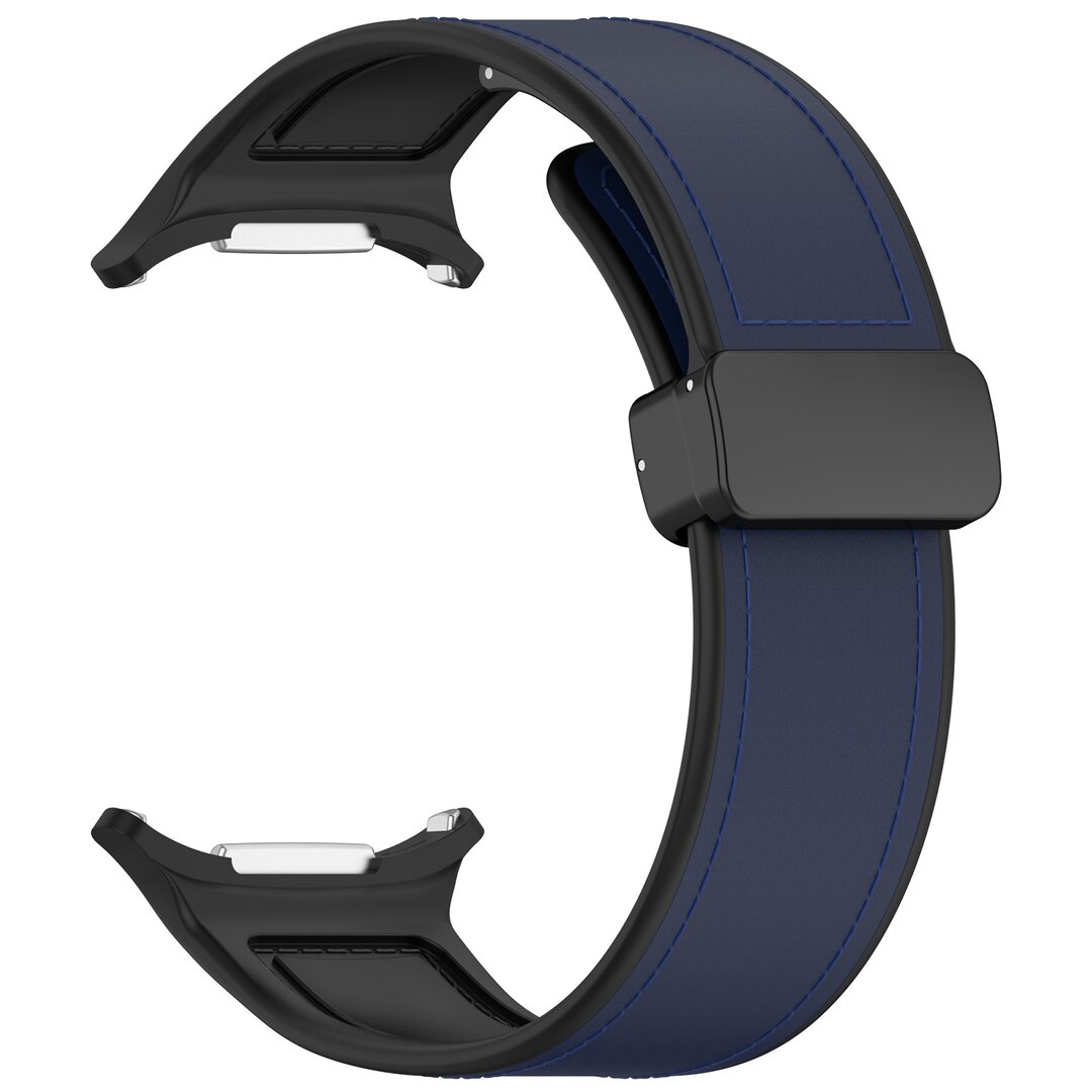 Hybrid leer + siliconen band - Donkerblauw - Samsung Galaxy Watch Ultra 47mm