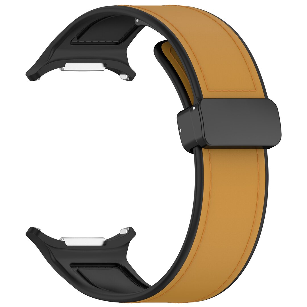 Hybrid leer + siliconen band - Lichtbruin - Samsung Galaxy Watch Ultra 47mm