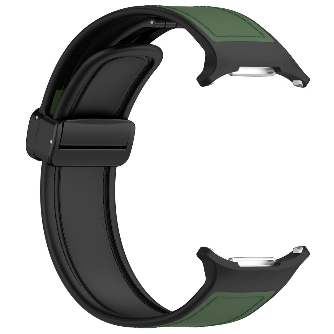 Hybrid leer + siliconen band - Donkergroen - Samsung Galaxy Watch Ultra 47mm