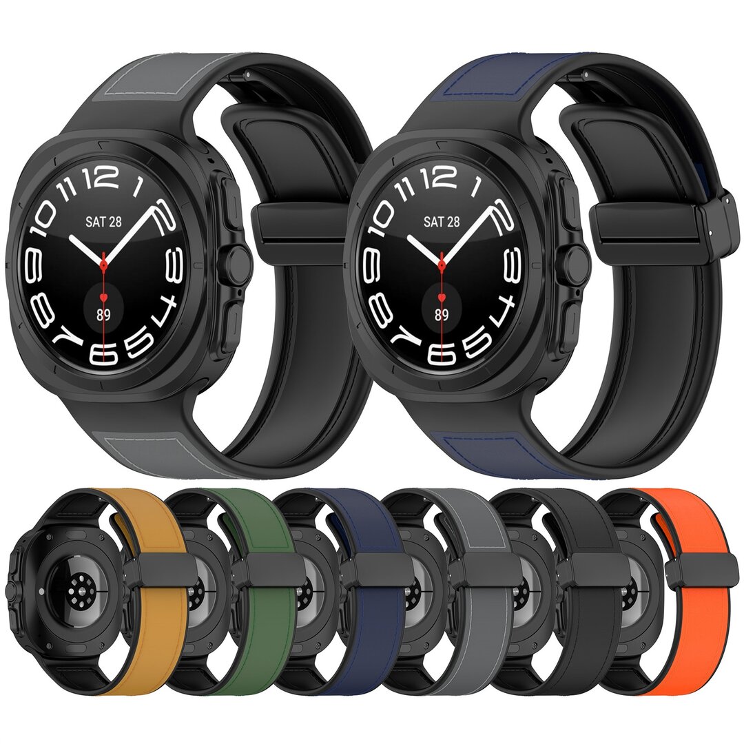 Hybrid leer + siliconen band - Grijs - Samsung Galaxy Watch Ultra 47mm