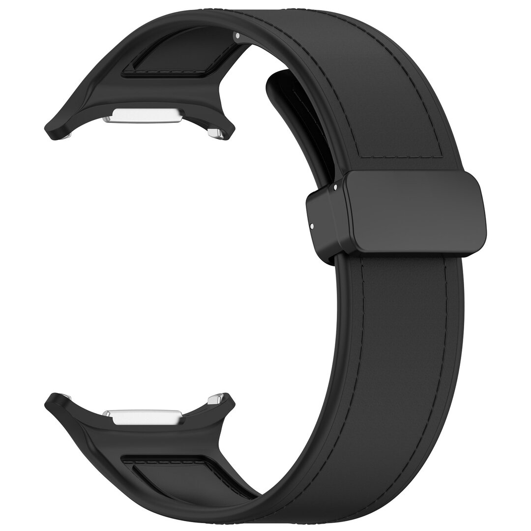 Hybrid leer + siliconen band - Zwart - Samsung Galaxy Watch Ultra 47mm