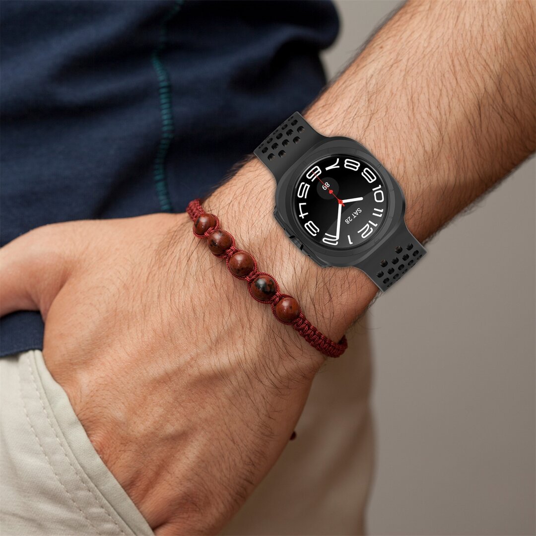 D-buckle siliconen sportband - Wit - Samsung Galaxy Watch Ultra 47mm