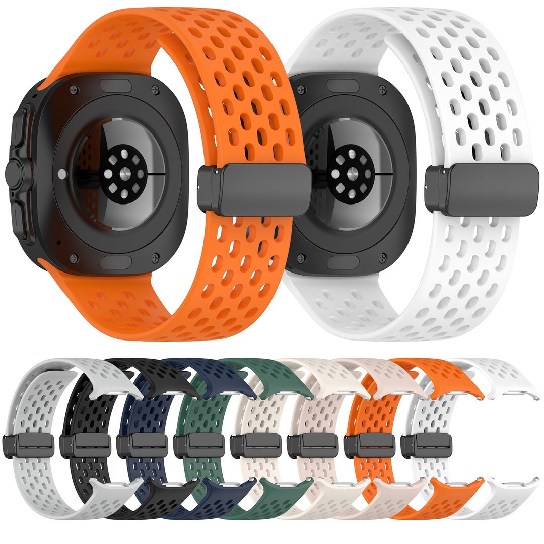 D-buckle siliconen sportband - Oranje - Samsung Galaxy Watch Ultra 47mm