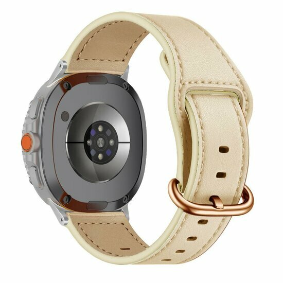 Classic leren band - Ivoor - Samsung Galaxy Watch 8 Classic - 46mm