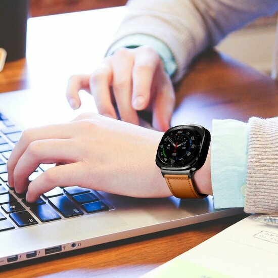 Classic leren band - Bruin - Samsung Galaxy Watch 8 Classic - 46mm