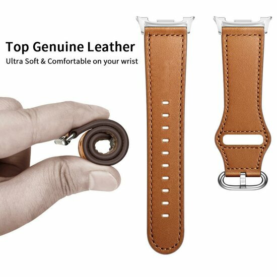 Classic leren band - Bruin - Samsung Galaxy Watch 8 Classic - 46mm