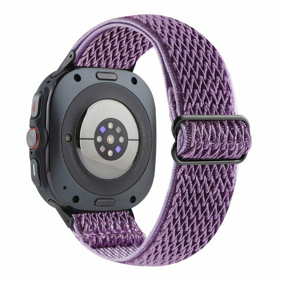 Elastische solo loop nylon bandje - Paars - Samsung Galaxy Watch 8 Classic - 46mm