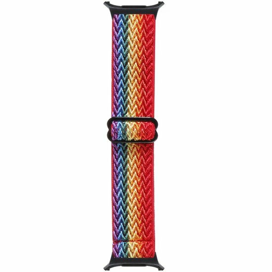 Elastische solo loop nylon bandje - Regenboog - Samsung Galaxy Watch 8 Classic - 46mm