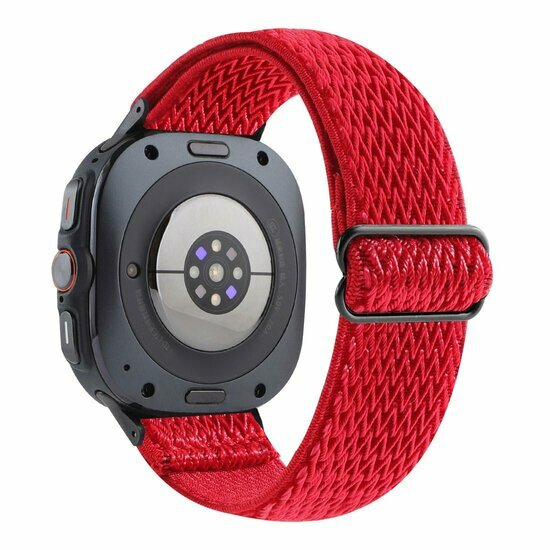 Elastische solo loop nylon bandje - Rood - Samsung Galaxy Watch 8 Classic - 46mm
