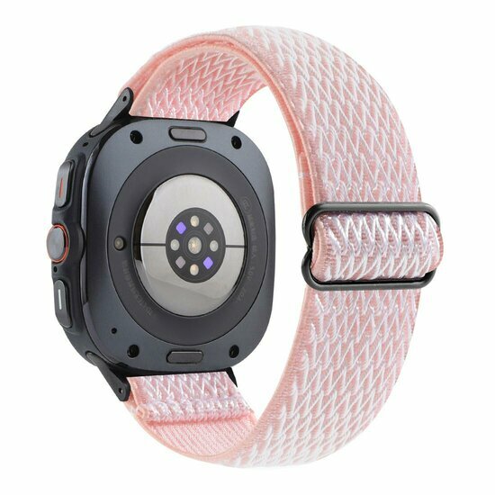 Elastische solo loop nylon bandje - Roze - Samsung Galaxy Watch 8 Classic - 46mm