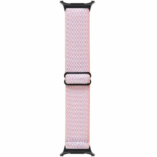 Elastische solo loop nylon bandje - Roze - Samsung Galaxy Watch 8 Classic - 46mm