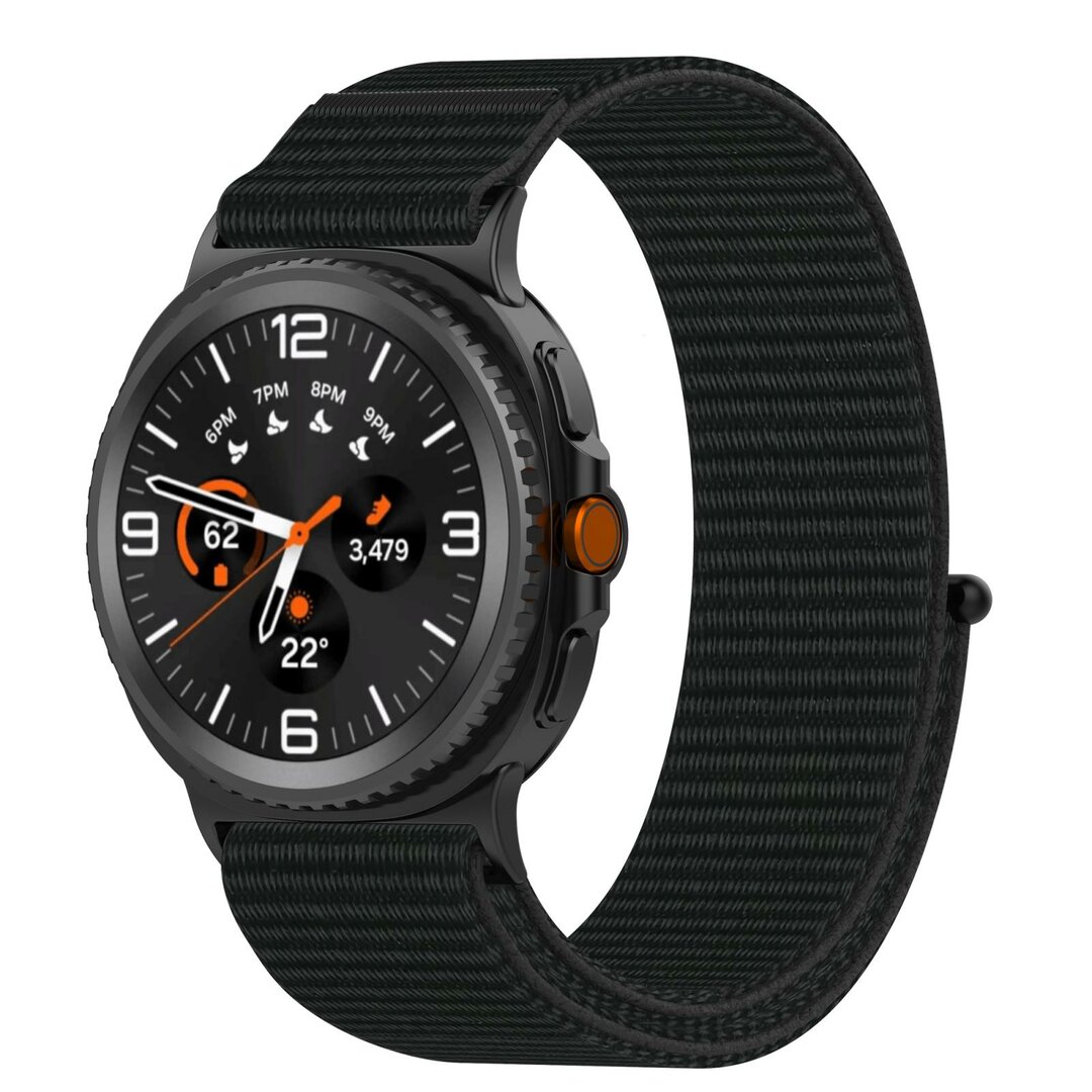 Sportloop nylon bandje - Zwart - Samsung Galaxy Watch 8 - 40mm / 44mm