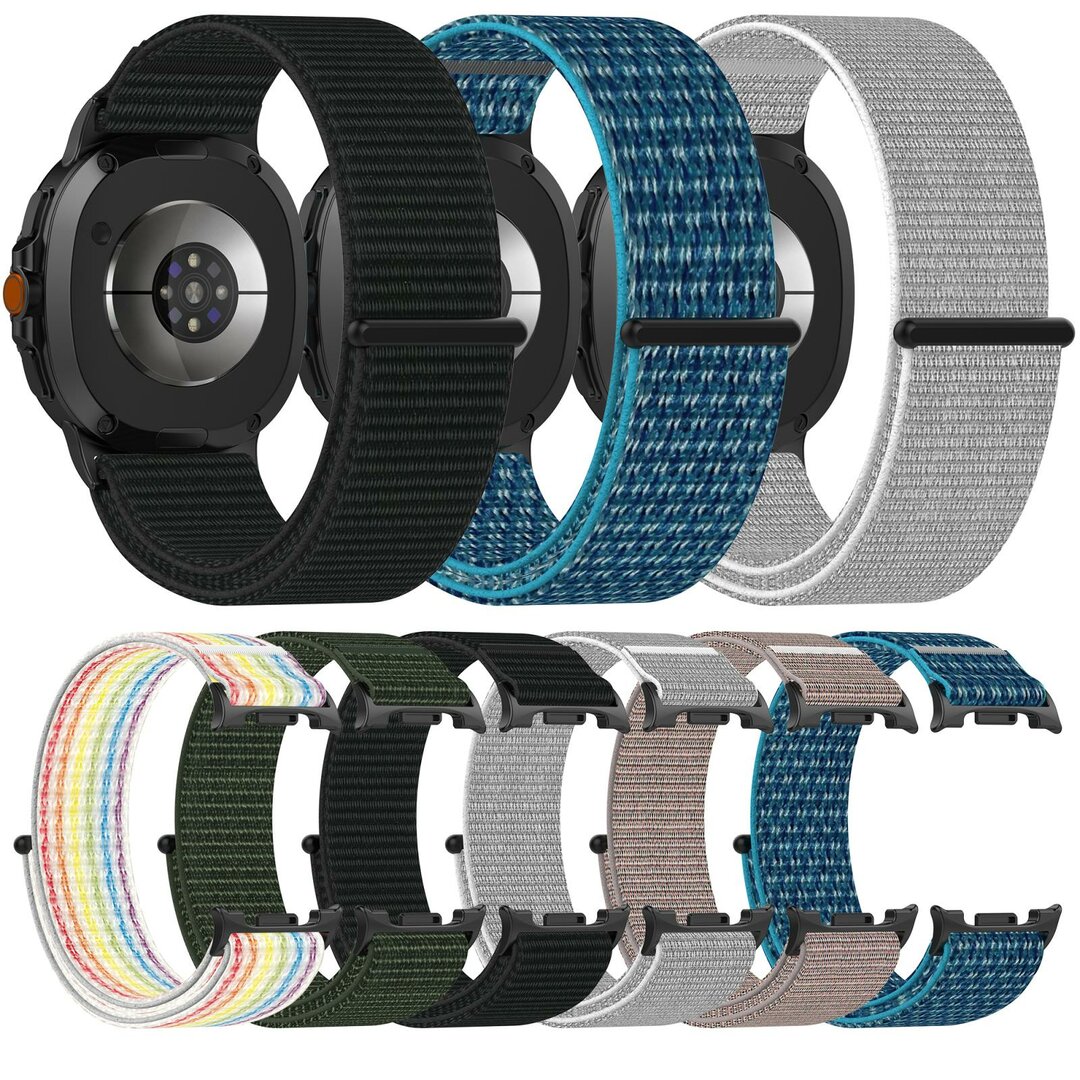 Sportloop nylon bandje - Donkergroen - Samsung Galaxy Watch 8 - 40mm / 44mm