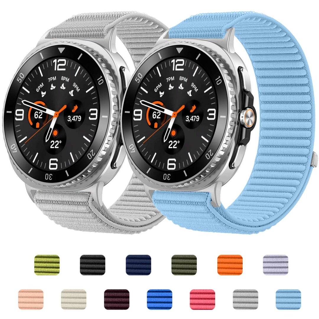 Nylon ribbelbandje - Donkerpaars - Samsung Galaxy Watch 8 - 40mm / 44mm