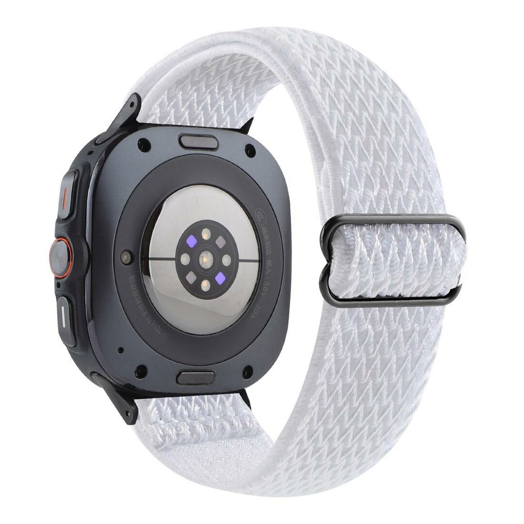 Elastische solo loop nylon bandje - Wit - Samsung Galaxy Watch 8 - 40mm / 44mm