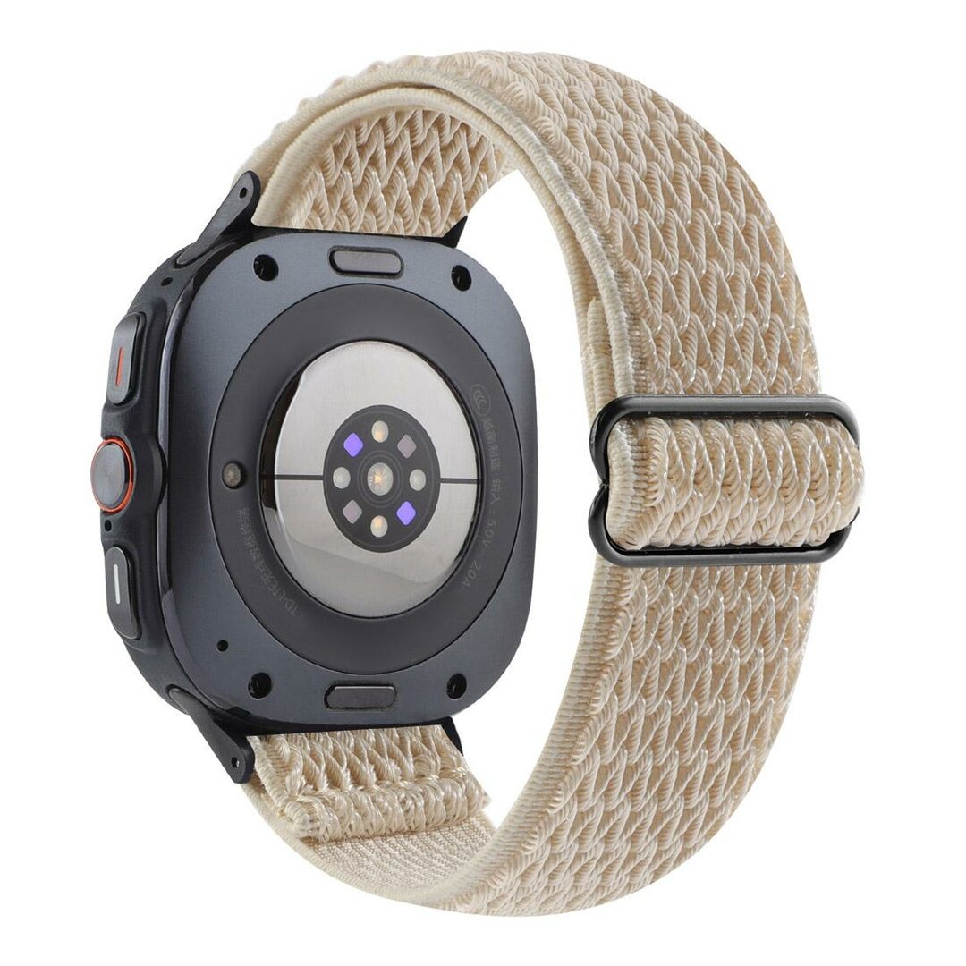 Elastische solo loop nylon bandje - Beige - Samsung Galaxy Watch 8 - 40mm / 44mm