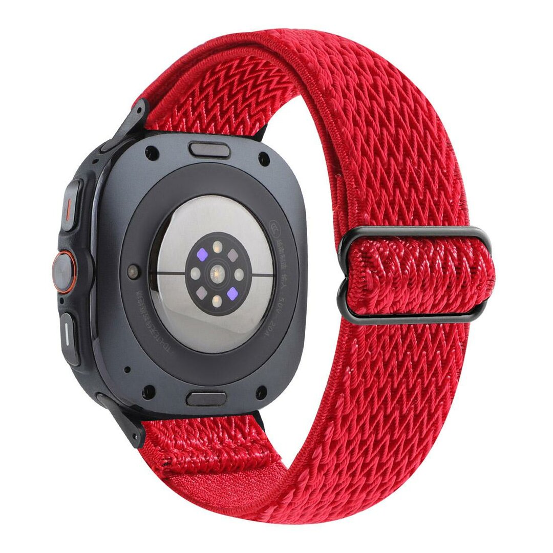 Elastische solo loop nylon bandje - Rood - Samsung Galaxy Watch 8 - 40mm / 44mm