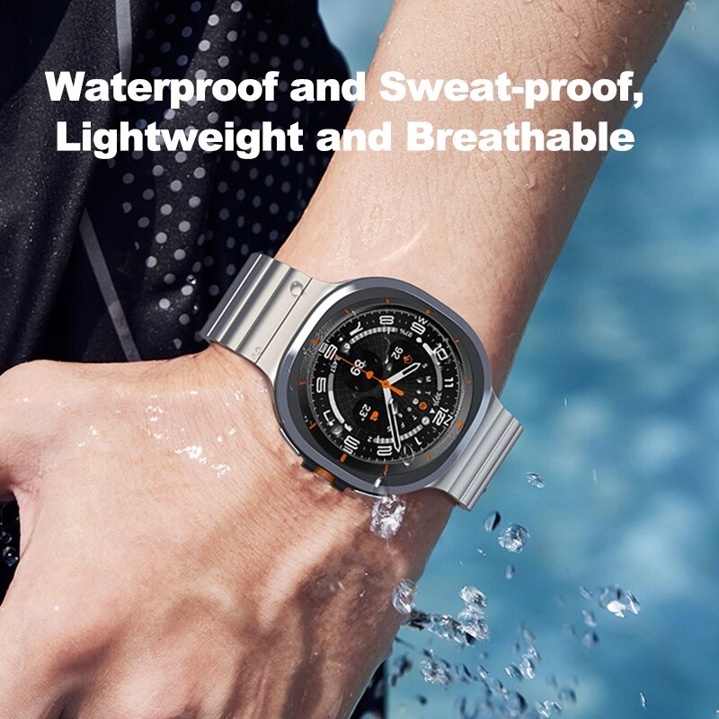 Titanium Luxe band - Titanium kleur - Samsung Galaxy Watch 8 - 40mm / 44mm