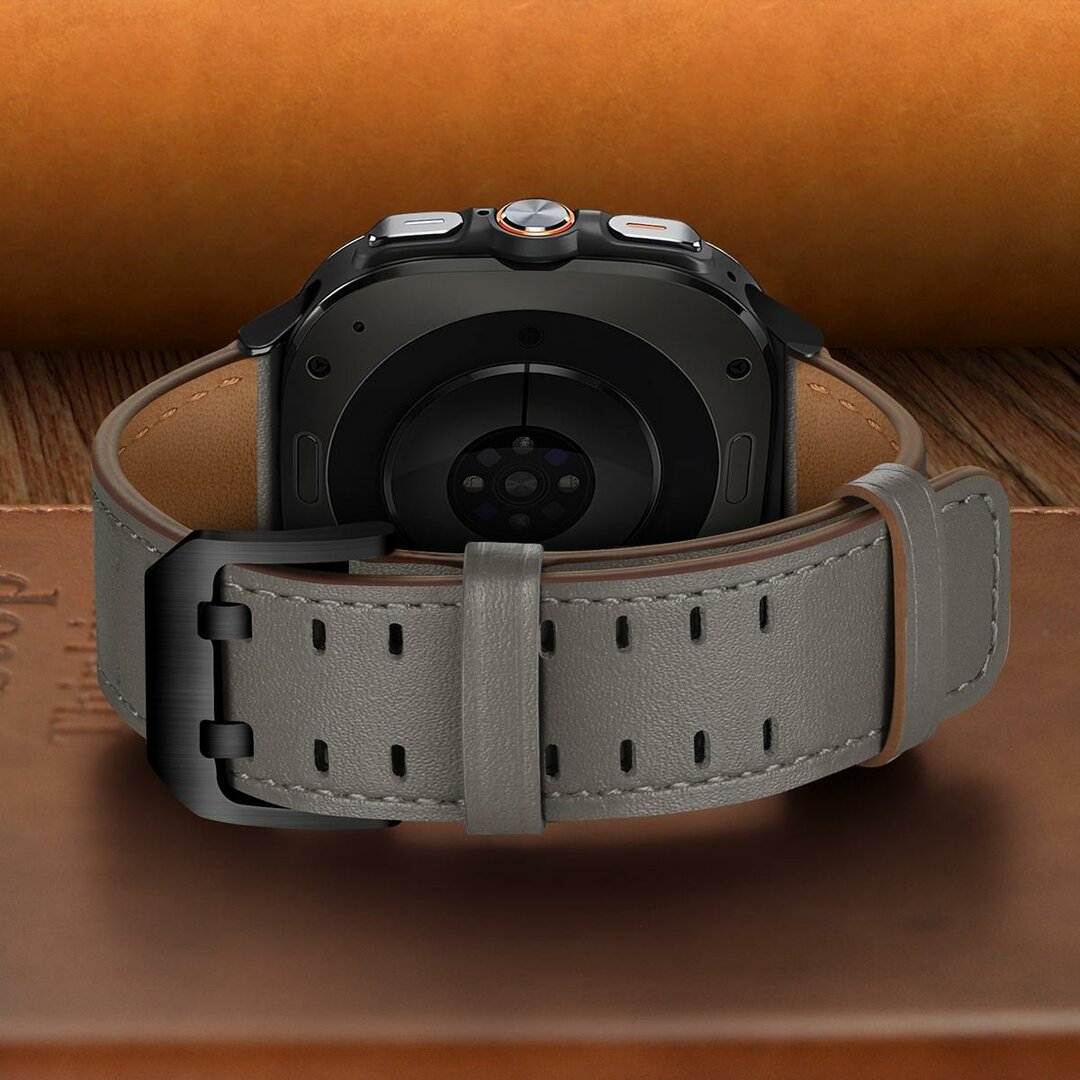 Leren band met twin gesp - Grijs - Samsung Galaxy Watch 8 - 40mm / 44mm