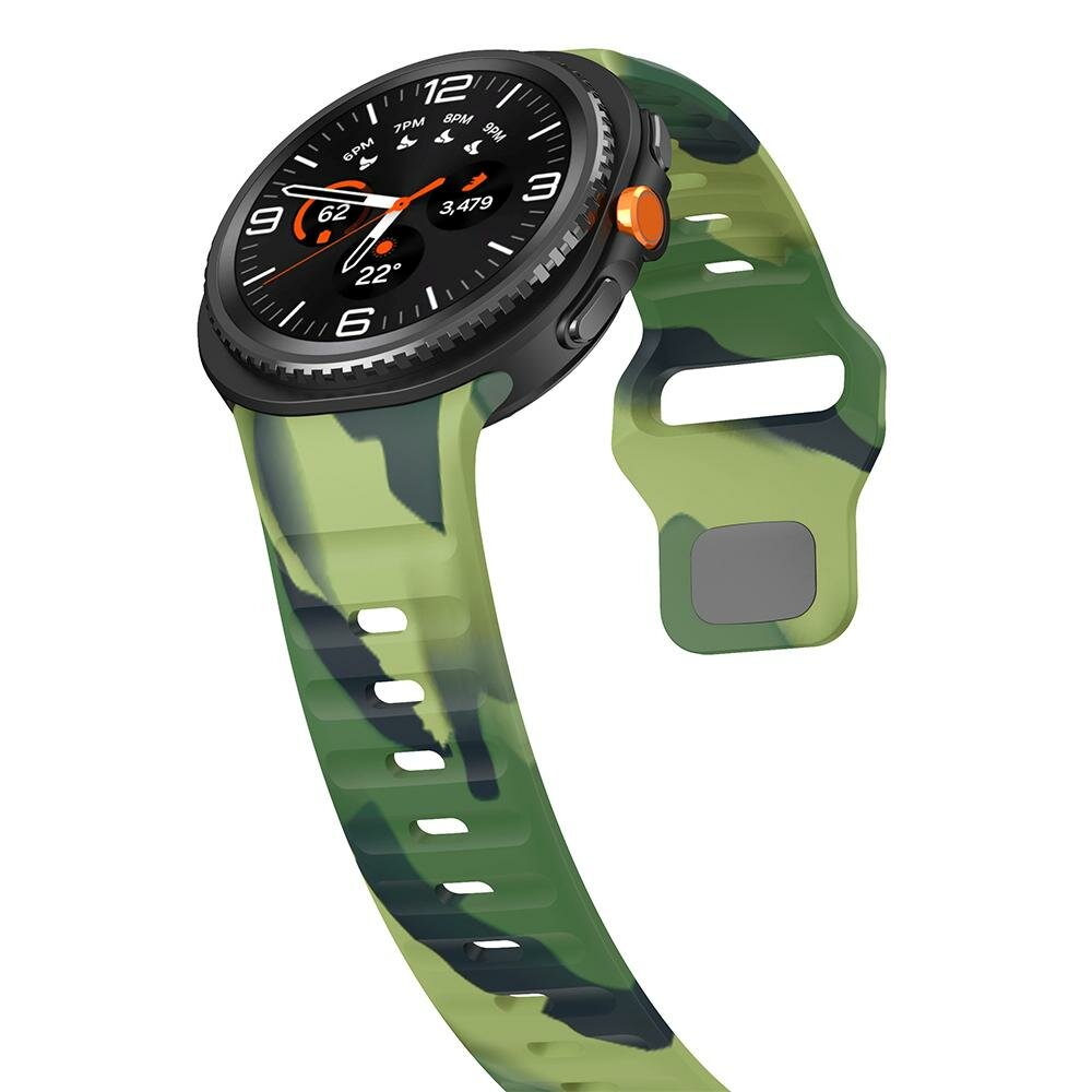 Wave siliconen band - Camouflage groen - Samsung Galaxy Watch 8 - 40mm / 44mm
