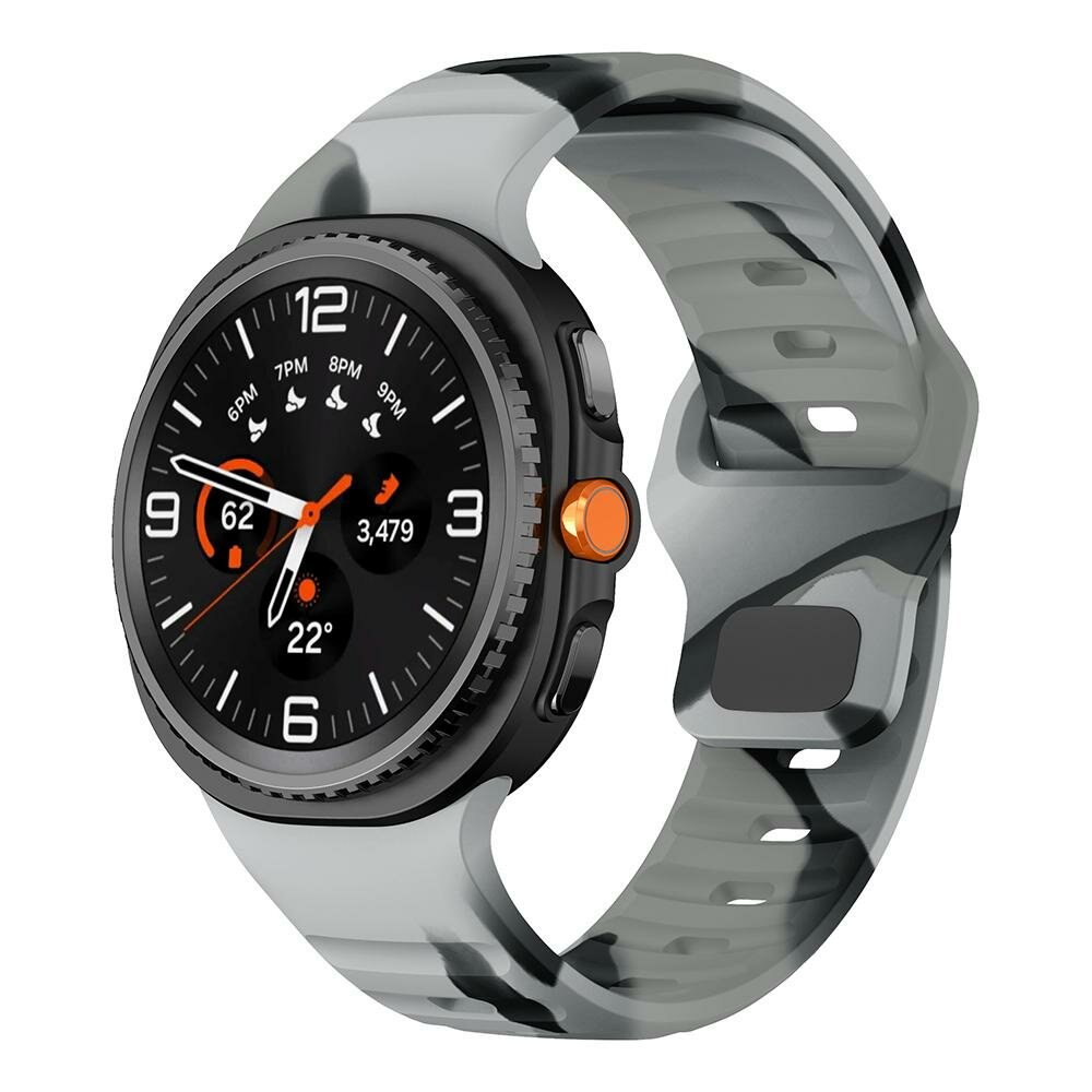 Wave siliconen band - Camouflage grijs - Samsung Galaxy Watch 8 - 40mm / 44mm