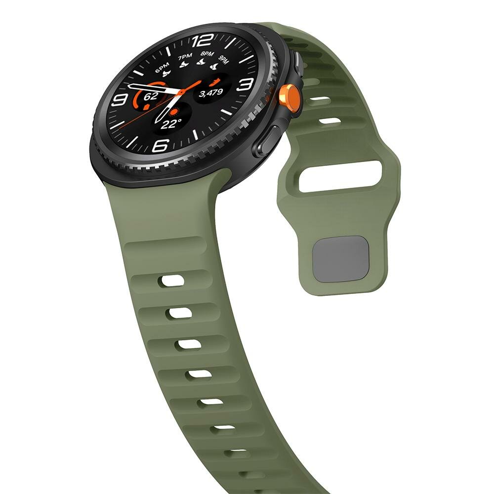 Wave siliconen band - Donkergroen - Samsung Galaxy Watch 8 - 40mm / 44mm