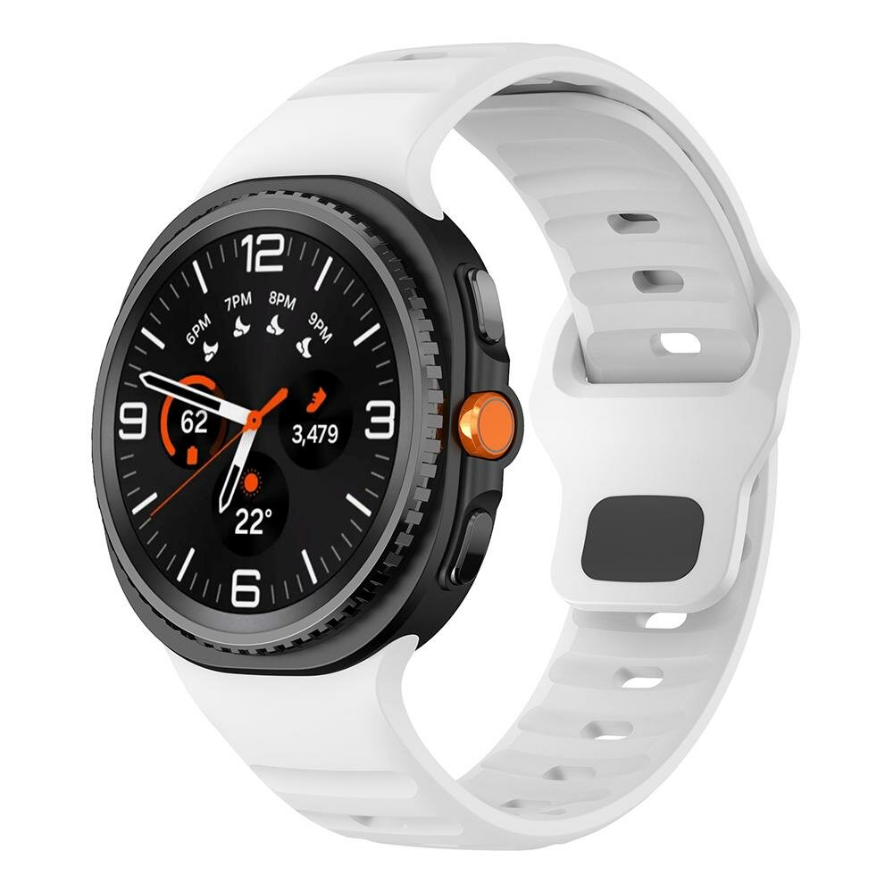 Wave siliconen band - Wit - Samsung Galaxy Watch 8 - 40mm / 44mm