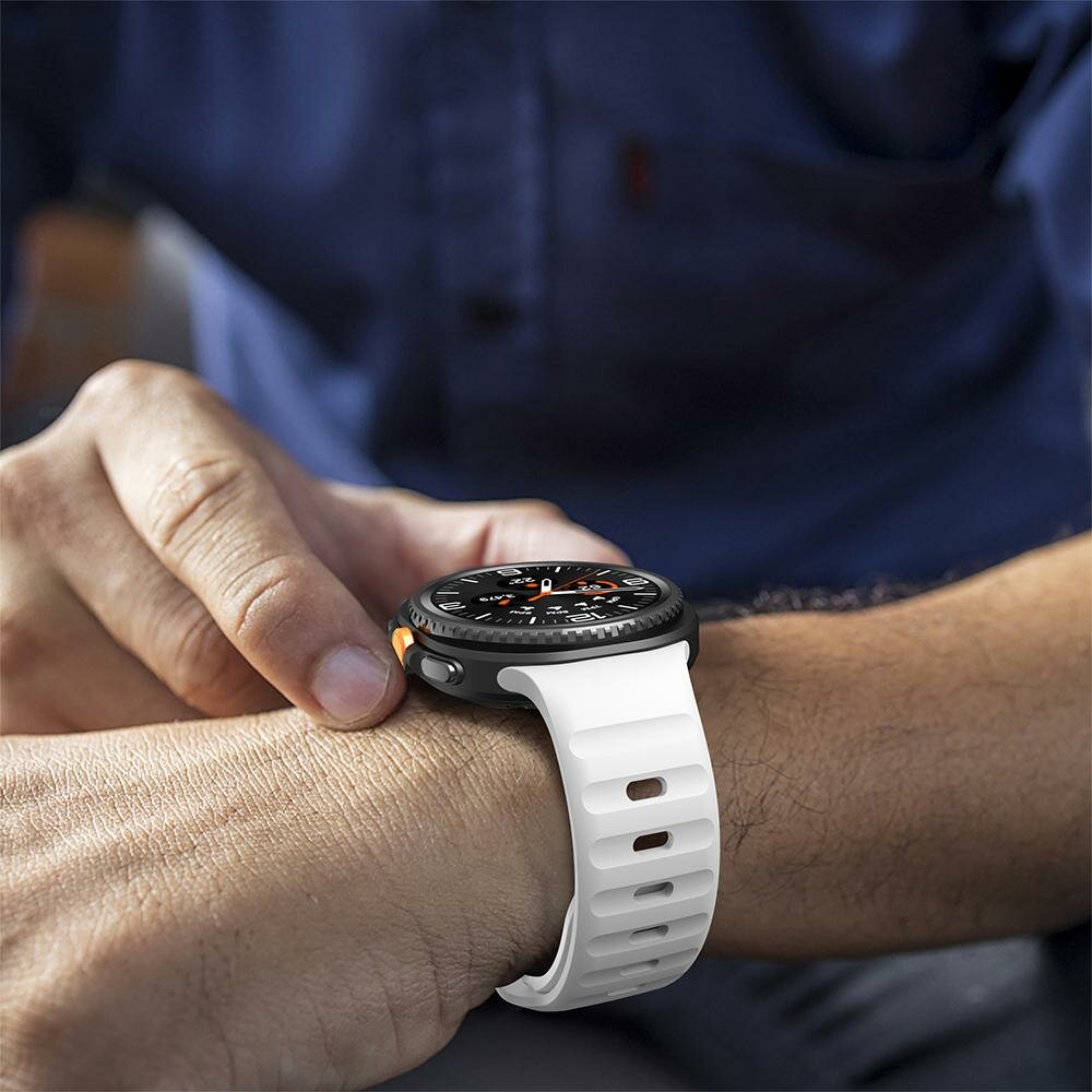 Wave siliconen band - Wit - Samsung Galaxy Watch 8 - 40mm / 44mm