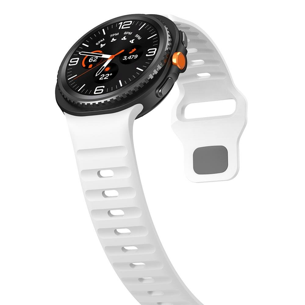 Wave siliconen band - Wit - Samsung Galaxy Watch 8 - 40mm / 44mm