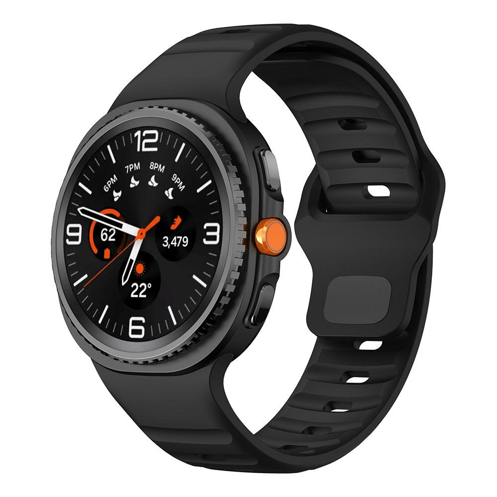 Wave siliconen band - Zwart - Samsung Galaxy Watch 8 - 40mm / 44mm