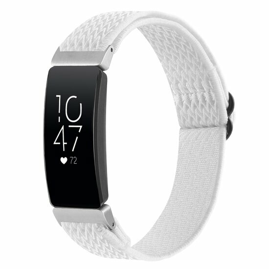 FitBit Inspire 2 &amp; Ace 3 - Elastische solo loop nylon bandje - Wit
