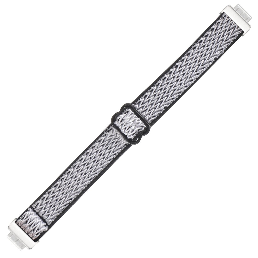 FitBit Inspire 2 &amp; Ace 3 Elastische solo loop nylon bandje - Zwart / wit