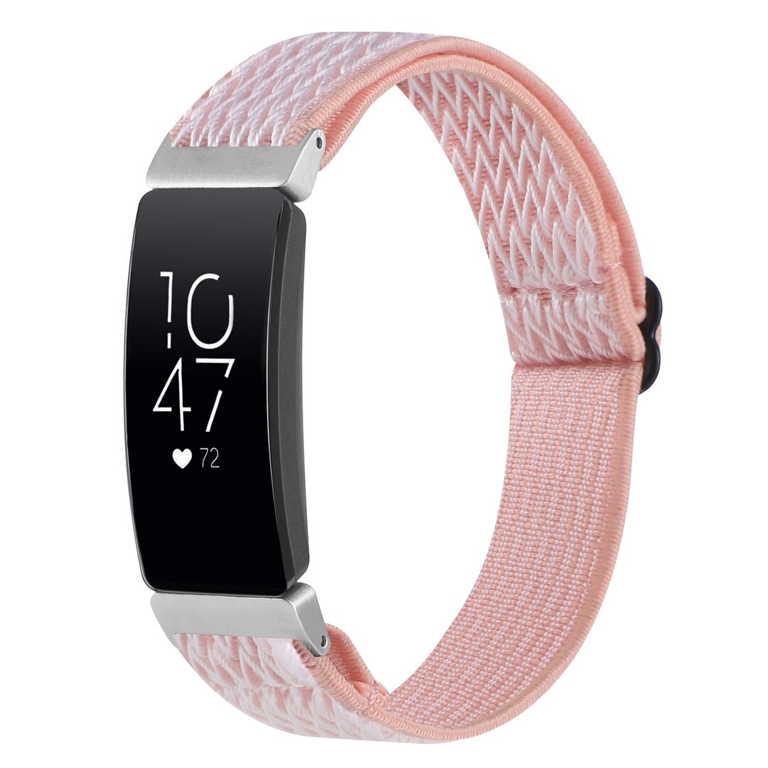 FitBit Inspire 2 &amp; Ace 3 Elastische solo loop nylon bandje - Roze