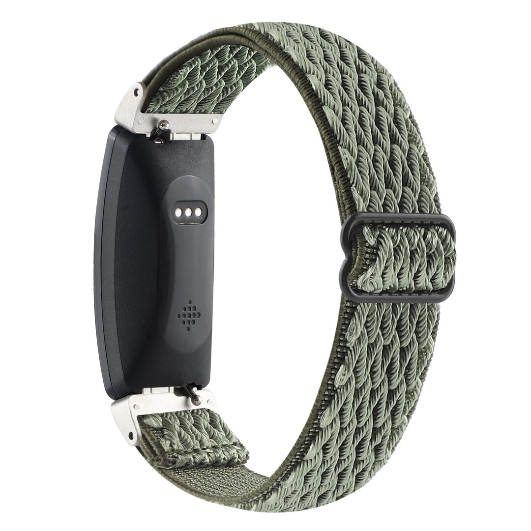FitBit Inspire 2 &amp; Ace 3 Elastische solo loop nylon bandje - Donkergroen