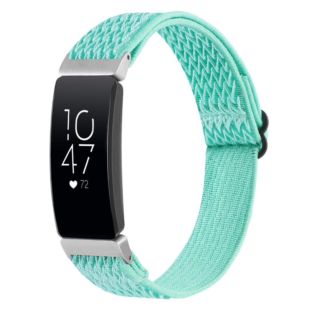 FitBit Inspire 2 &amp; Ace 3 Elastische solo loop nylon bandje - Turquoise
