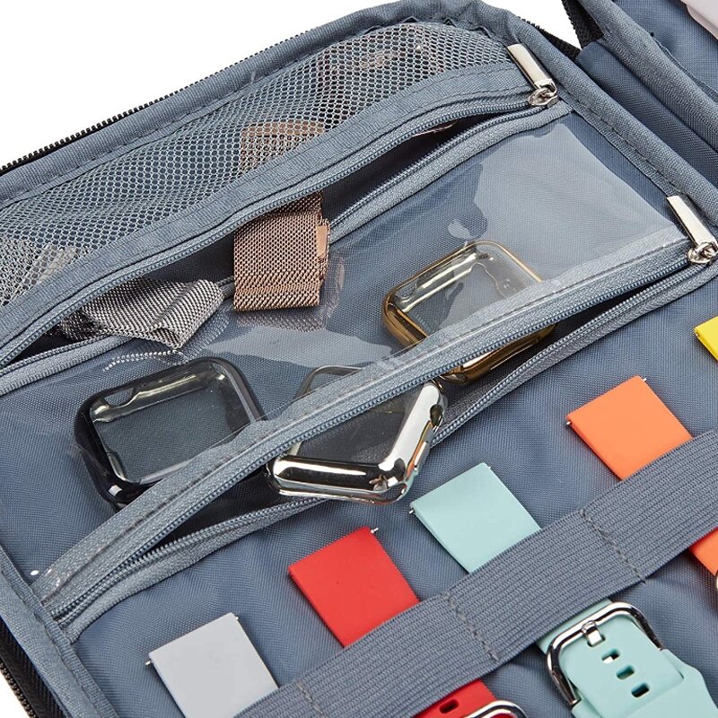 Organizer / opbergtas - Dubbele laag XL - Smartwatch bandjes &amp; accessoires - Zwart