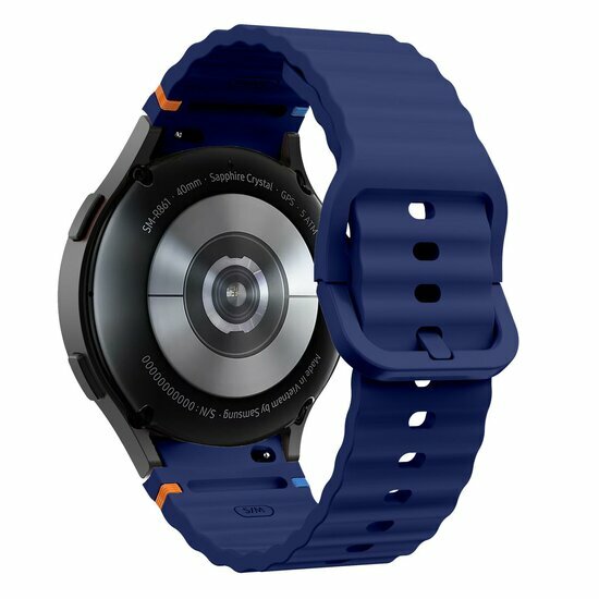 Wave Sportband - Maat: S/M - Donkerblauw -  Samsung Galaxy Watch 4 - 40mm &amp; 44mm