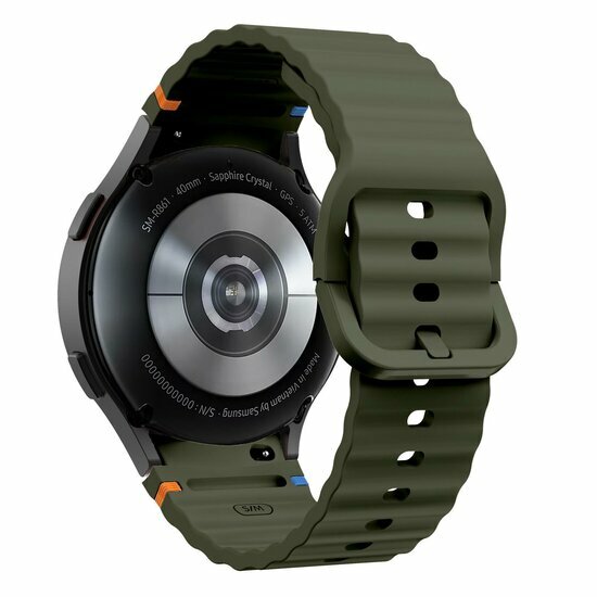 Wave Sportband - Maat: S/M - Donkergroen -  Samsung Galaxy Watch 5 (Pro) - 40mm / 44mm / 45mm