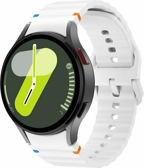 Wave Sportband - Maat: S/M - Wit -  Samsung Galaxy Watch 6 Classic - 47mm &amp; 43mm