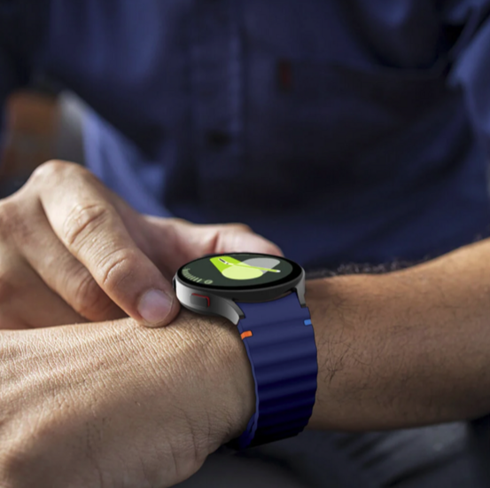 Wave Sportband - Maat: S/M - Donkerblauw -  Samsung Galaxy Watch 6 - 40mm &amp; 44mm