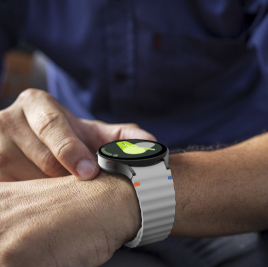 Wave Sportband - Maat: S/M - Grijs -  Samsung Galaxy Watch 6 - 40mm &amp; 44mm