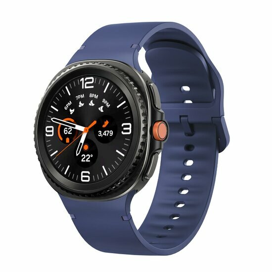 Soft siliconen band - Maat: S/M - Donkerblauw - Samsung Galaxy Watch 8 Classic - 46mm