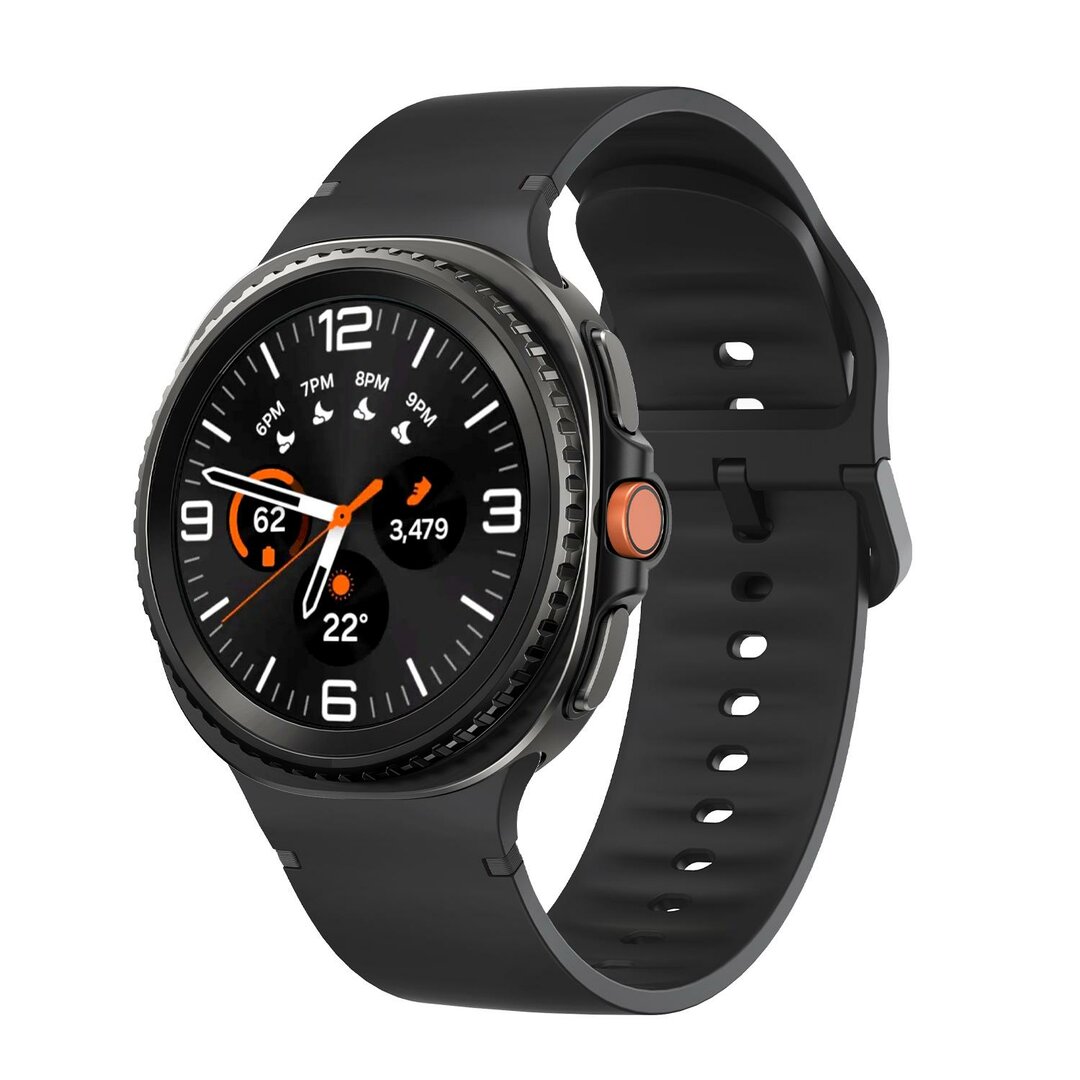 Soft siliconen band - Maat: S/M - Zwart - Samsung Galaxy Watch 8 - 40mm / 44mm
