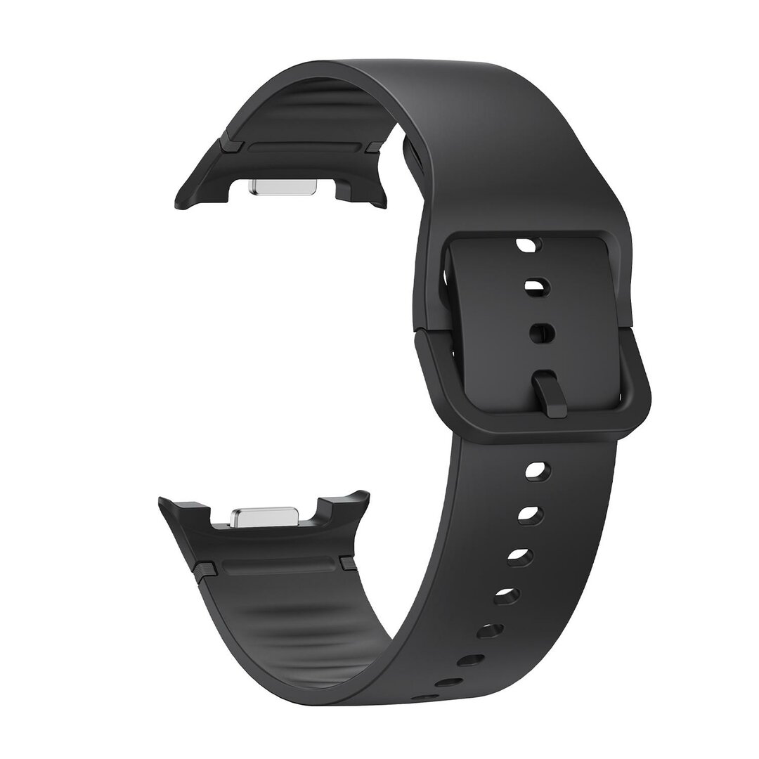 Soft siliconen band - Maat: S/M - Zwart - Samsung Galaxy Watch 8 - 40mm / 44mm