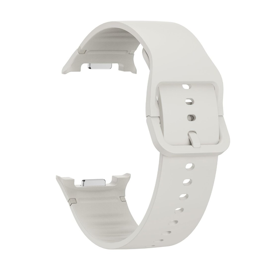 Soft siliconen band - Maat: S/M - Roomwit - Samsung Galaxy Watch 8 - 40mm / 44mm