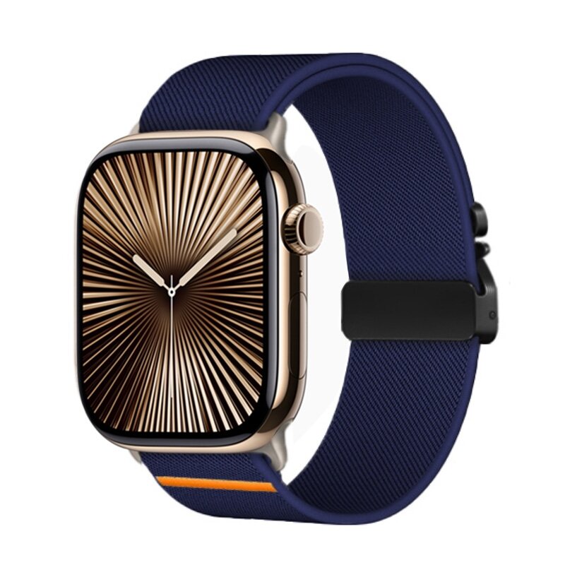 Nylon bandje met Parachute sluiting - Donkerblauw - Geschikt voor Apple Watch 44mm / 45mm&nbsp;/ 46mm / 49mm